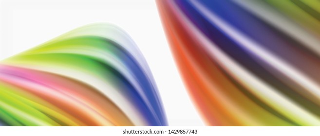 Modern techno Fluid color flow on white colorful poste. Vector art for your design