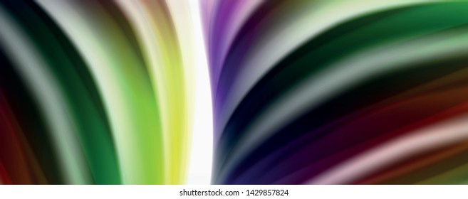 Modern techno Fluid color flow on white colorful poste. Vector art for your design