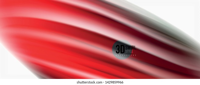 Modern techno Fluid color flow on white colorful poste. Vector art for your design