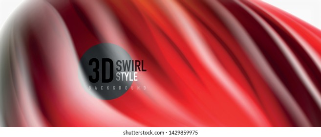Modern techno Fluid color flow on white colorful poste. Vector art for your design