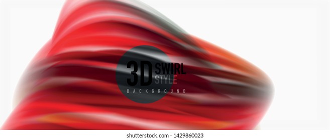 Modern techno Fluid color flow on white colorful poste. Vector art for your design