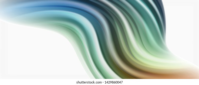 Modern techno Fluid color flow on white colorful poste. Vector art for your design