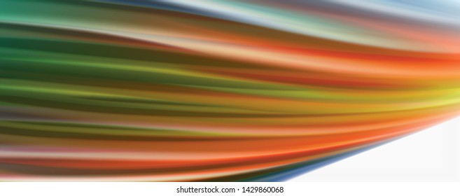 Moderne Techno Fluid Farbe fließt auf weißer bunter Poste. Vektorkunst für Ihr Design