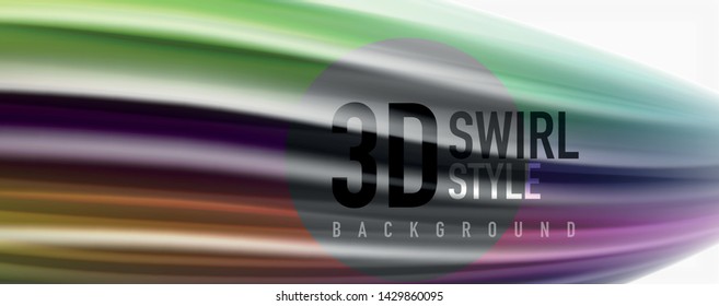 Modern techno Fluid color flow on white colorful poste. Vector art for your design