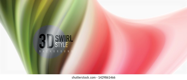 Modern techno Fluid color flow on white colorful poste. Vector art for your design