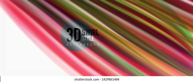 Modern techno Fluid color flow on white colorful poste. Vector art for your design