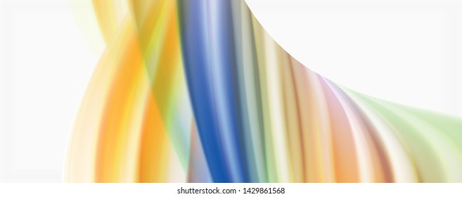 Modern techno Fluid color flow on white colorful poste. Vector art for your design