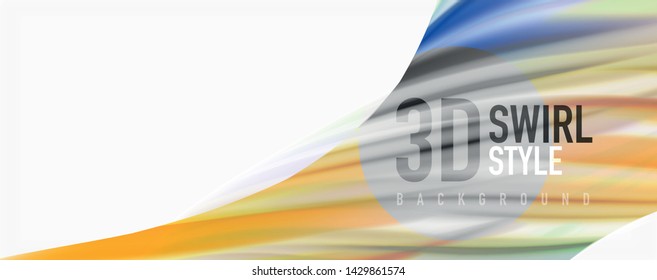 Modern techno Fluid color flow on white colorful poste. Vector art for your design