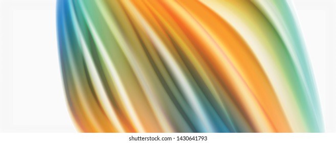 Modern techno Fluid color flow on white colorful poste. Vector art for your design