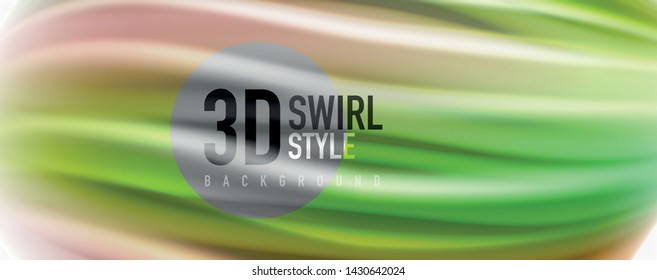 Modern techno Fluid color flow on white colorful poste. Vector art for your design