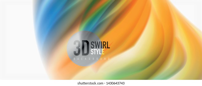 Tecno moderno El color fluido en el poste blanco colorido. Arte vector para su diseño