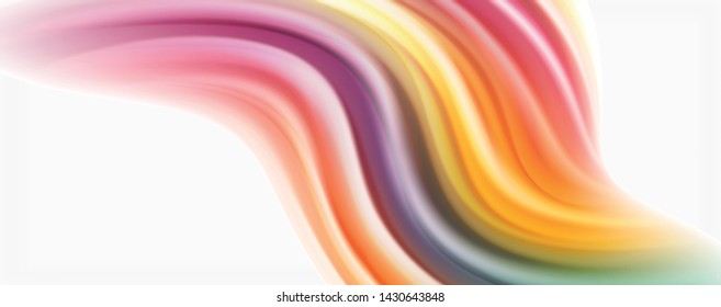 Modern techno Fluid color flow on white colorful poste. Vector art for your design