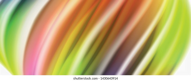 Modern techno Fluid color flow on white colorful poste. Vector art for your design