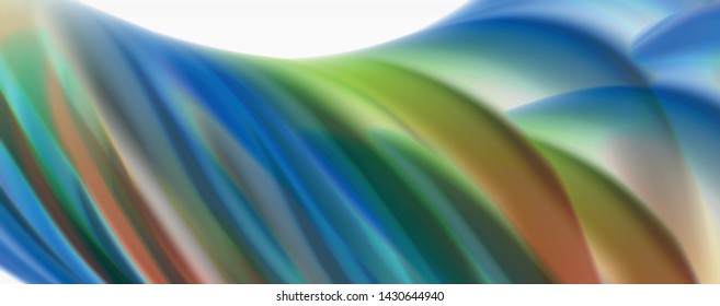 Moderne Techno Fluid Farbe fließt auf weißer bunter Poste. Vektorkunst für Ihr Design