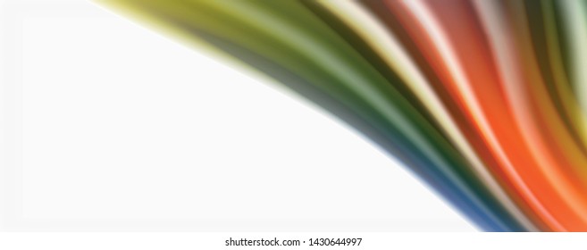 Modern techno Fluid color flow on white colorful poste. Vector art for your design
