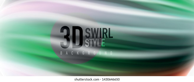 Modern techno Fluid color flow on white colorful poste. Vector art for your design
