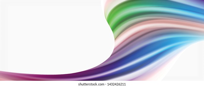 Modern techno Fluid color flow on white colorful poste. Vector art for your design