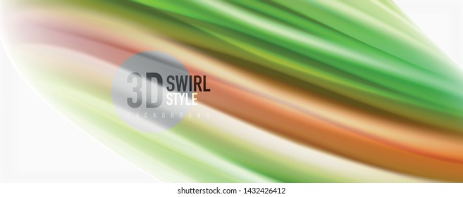 Modern techno Fluid color flow on white colorful poste. Vector art for your design