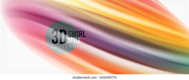 Modern techno Fluid color flow on white colorful poste. Vector art for your design