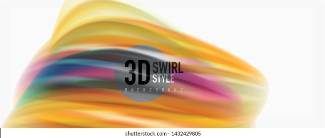 Moderne Techno Fluid Farbe fließt auf weißer bunter Poste. Vektorkunst für Ihr Design
