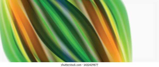 Modern techno Fluid color flow on white colorful poste. Vector art for your design