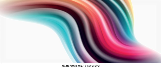 Tecno moderno El color fluido en el poste blanco colorido. Arte vector para su diseño