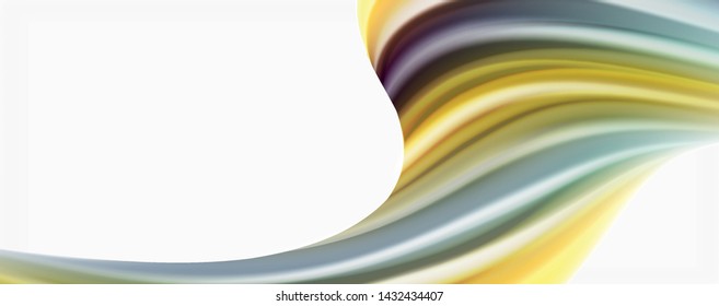 Modern techno Fluid color flow on white colorful poste. Vector art for your design