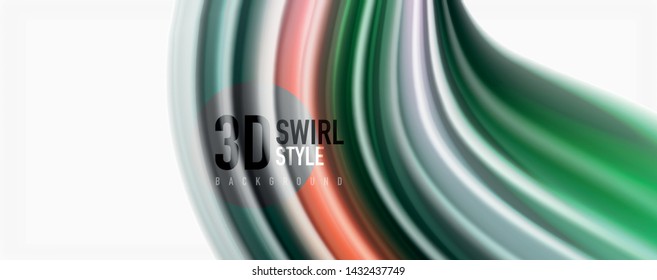 Modern techno Fluid color flow on white colorful poste. Vector art for your design