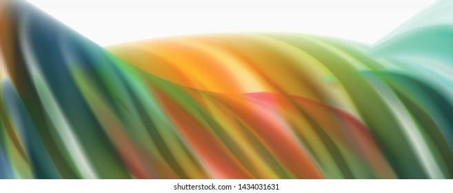 Modern techno Fluid color flow on white colorful poste. Vector art for your design