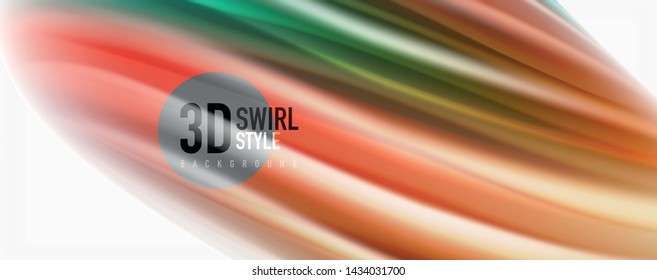 Modern techno Fluid color flow on white colorful poste. Vector art for your design