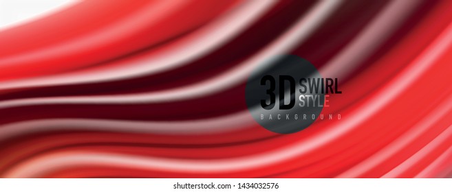 Modern techno Fluid color flow on white colorful poste. Vector art for your design