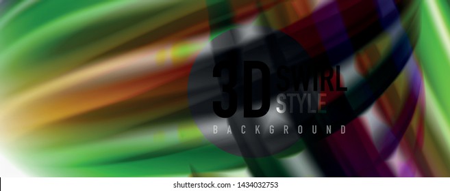 Modern techno Fluid color flow on white colorful poste. Vector art for your design