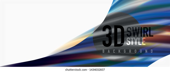 Modern techno Fluid color flow on white colorful poste. Vector art for your design