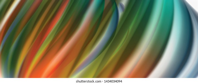 Modern techno Fluid color flow on white colorful poste. Vector art for your design