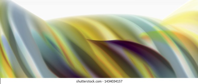 Modern techno Fluid color flow on white colorful poste. Vector art for your design