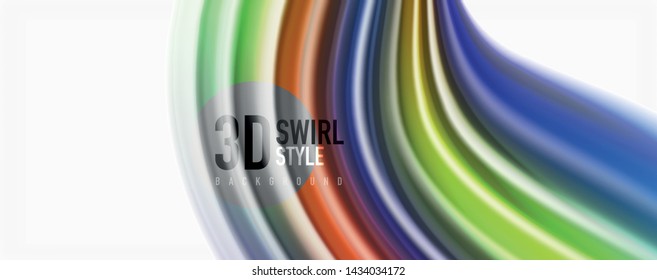 Modern techno Fluid color flow on white colorful poste. Vector art for your design