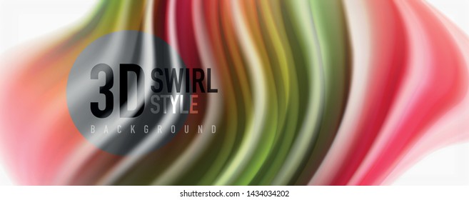 Moderno techno fluido cor fluir em branco colorido poste. Arte vetorial para seu design