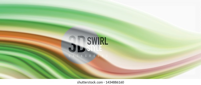 Modern techno Fluid color flow on white colorful poste. Vector art for your design