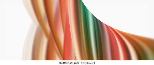 Modern techno Fluid color flow on white colorful poste. Vector art for your design