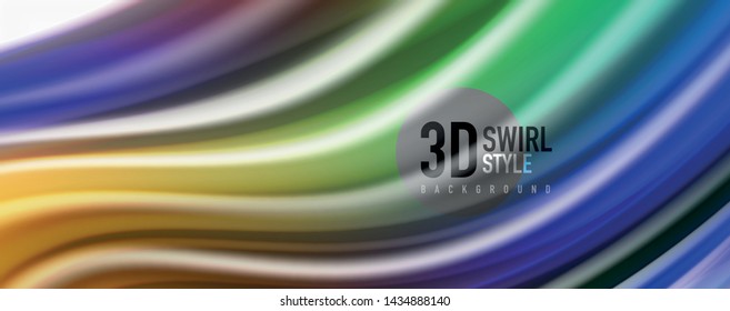 Tecno moderno El color fluido en el poste blanco colorido. Arte vector para su diseño