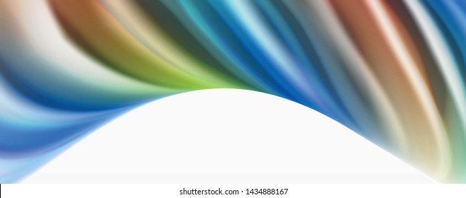 Modern techno Fluid color flow on white colorful poste. Vector art for your design