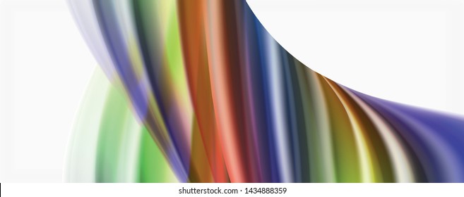 Modern techno Fluid color flow on white colorful poste. Vector art for your design