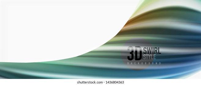 Modern techno Fluid color flow on white colorful poste. Vector art for your design