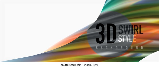 Modern techno Fluid color flow on white colorful poste. Vector art for your design