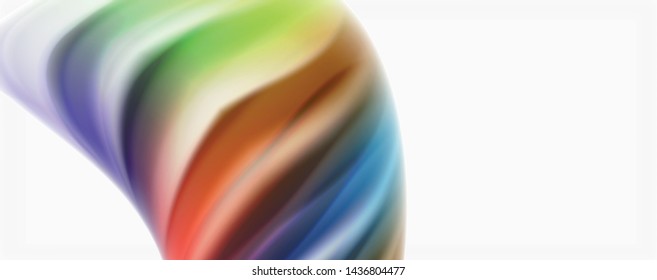 Modern techno Fluid color flow on white colorful poste. Vector art for your design
