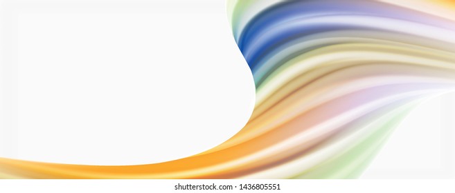 Tecno moderno El color fluido en el poste blanco colorido. Arte vector para su diseño