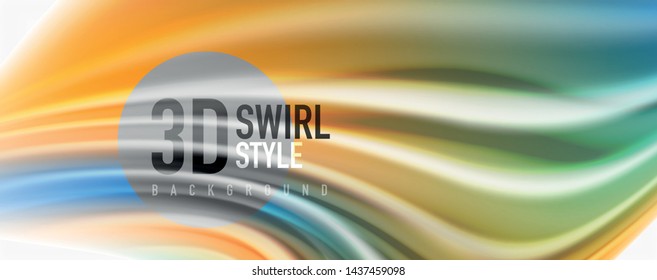Modern techno Fluid color flow on white colorful poste. Vector art for your design