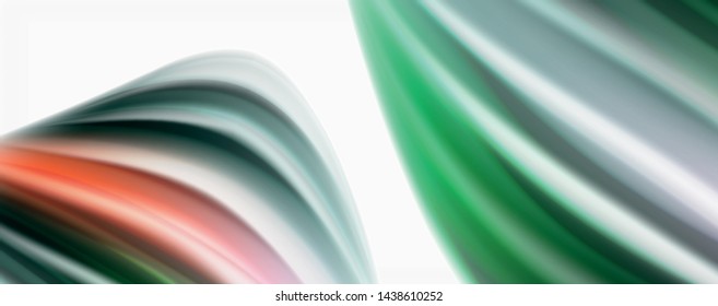 Modern techno Fluid color flow on white colorful poste. Vector art for your design