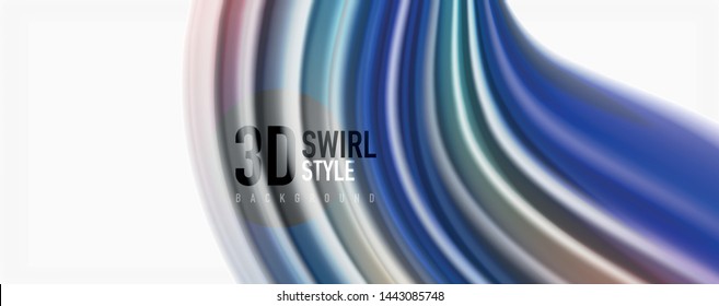 Modern techno Fluid color flow on white colorful poste. Vector art for your design