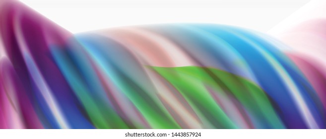 Modern techno Fluid color flow on white colorful poste. Vector art for your design
